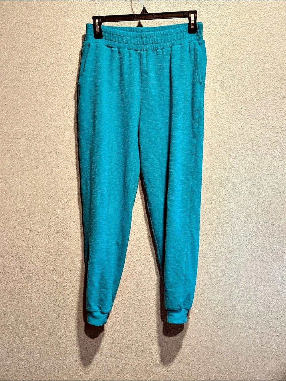 Zenana Cotton Slub Jogger Pants Blue Medium